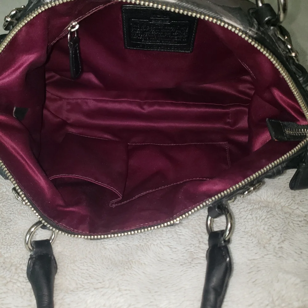 Coach Black and Gray Signature Handbag - Picture 8 of 13